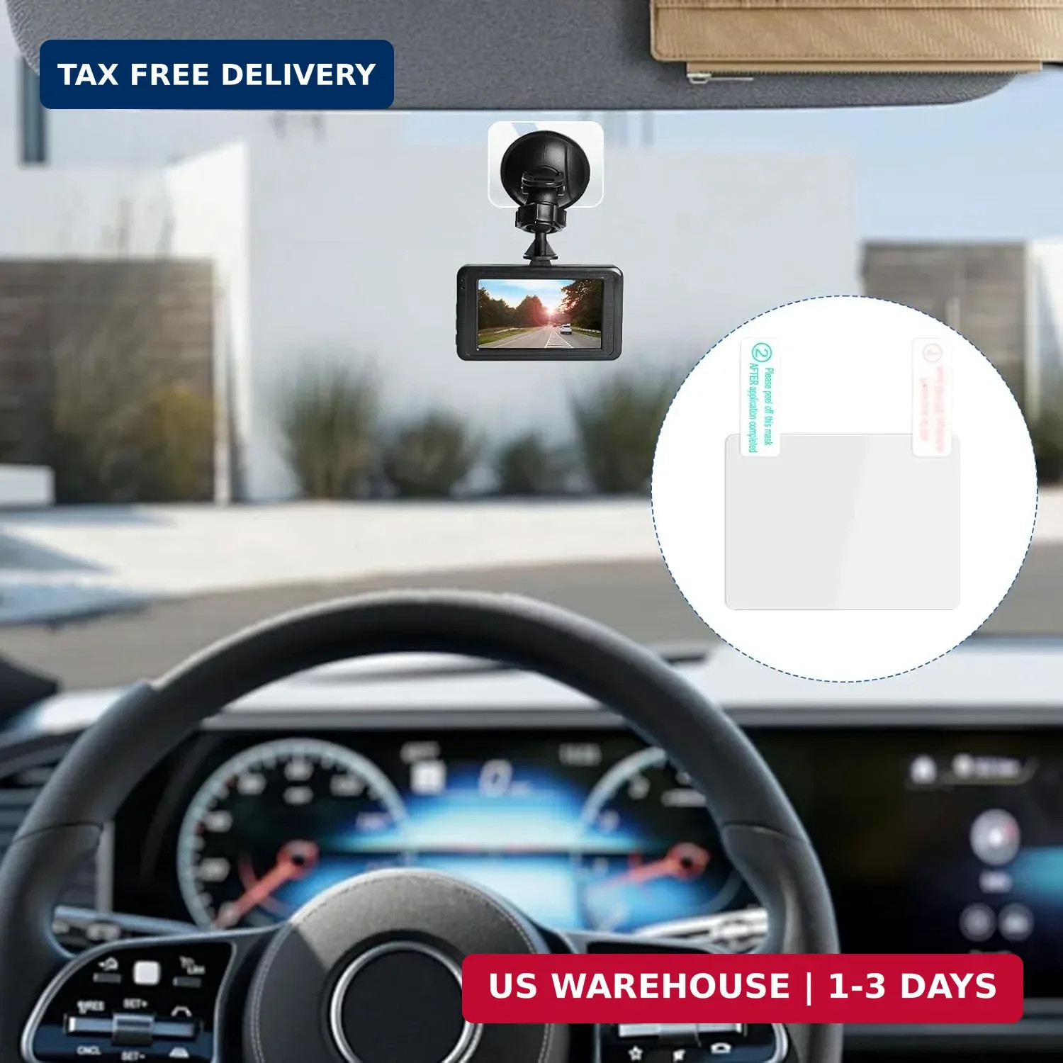 4 Pcs Electrostatic Sticker Mounting Dash Cam 4 Pcs Double-Sided Sticker for Win