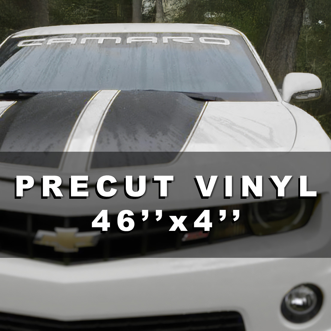 MATTE WHITE CHEVY ” CAMARO ” WORD RS SS WINDSHIELD DECAL STICKER 46″w x 4″h