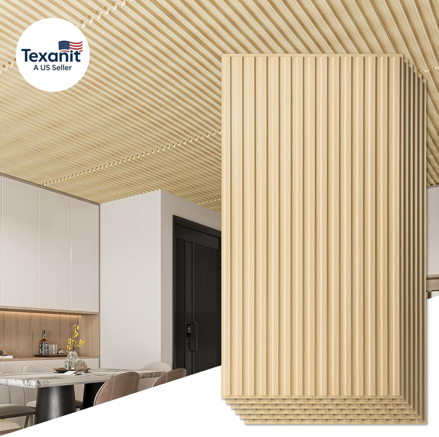 12-Pack Slat Design 3D Wall Panels for Interior Wall Decor, 2X4 FT PVC Decorativ