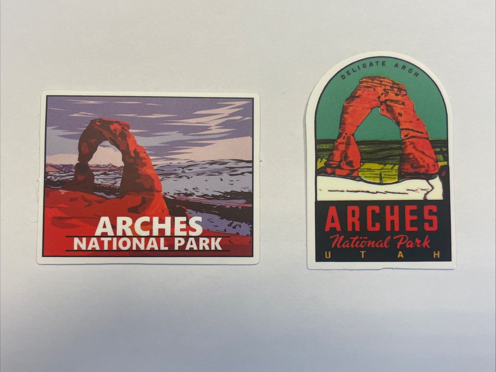 A Set of Two (2) Arches National Park Stickers