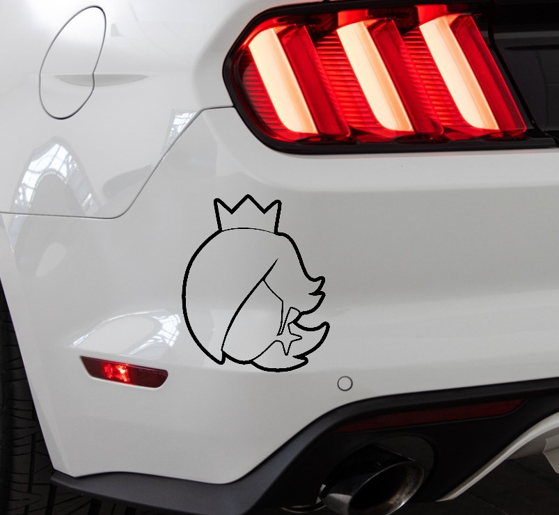 Rosalina Mario Super Smash Bros Indoor/Outdoor Vinyl Decal Matte Black/White