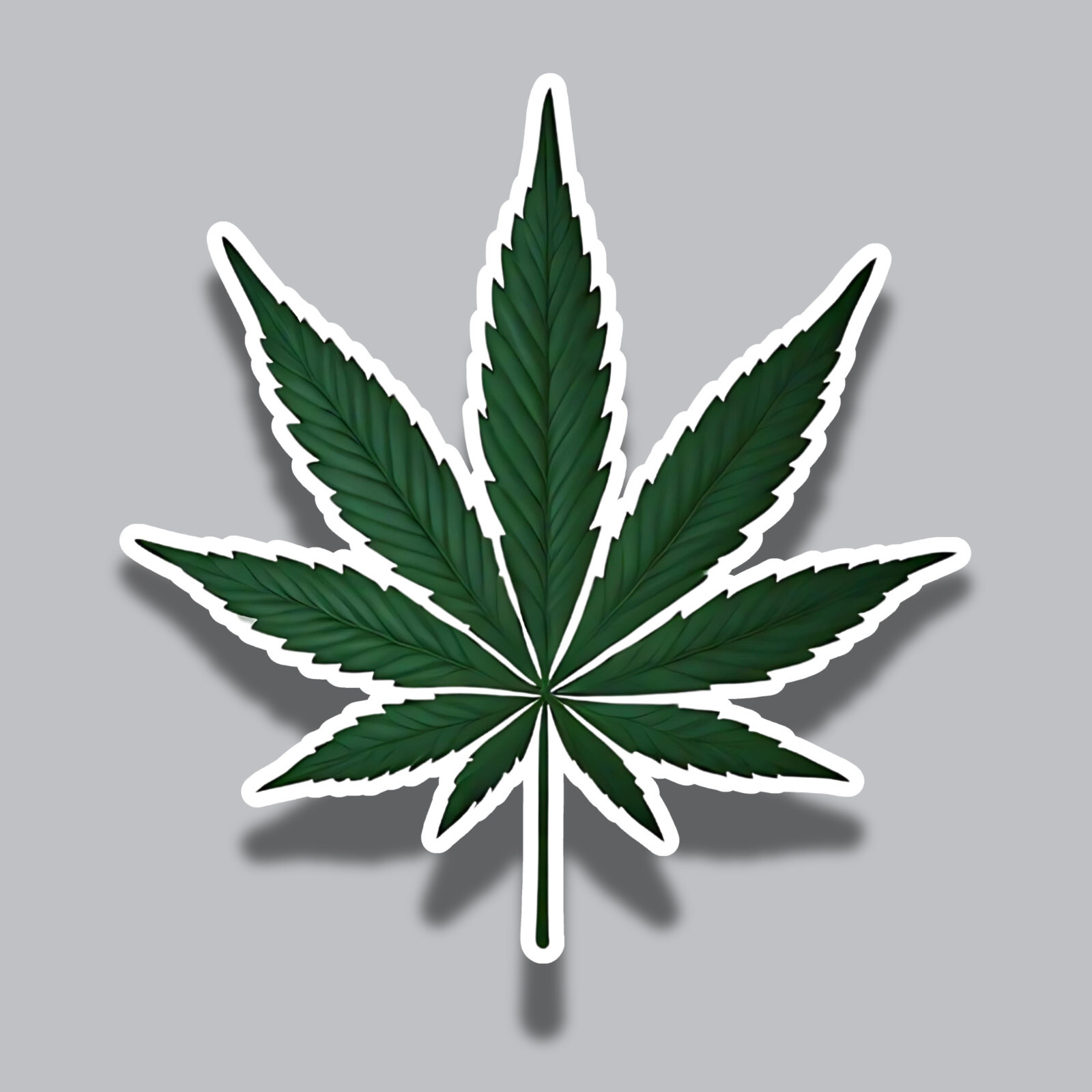 Cannabis Leaf Weed Simple Green Hemp Relaxation 3″ Vinyl Sticker