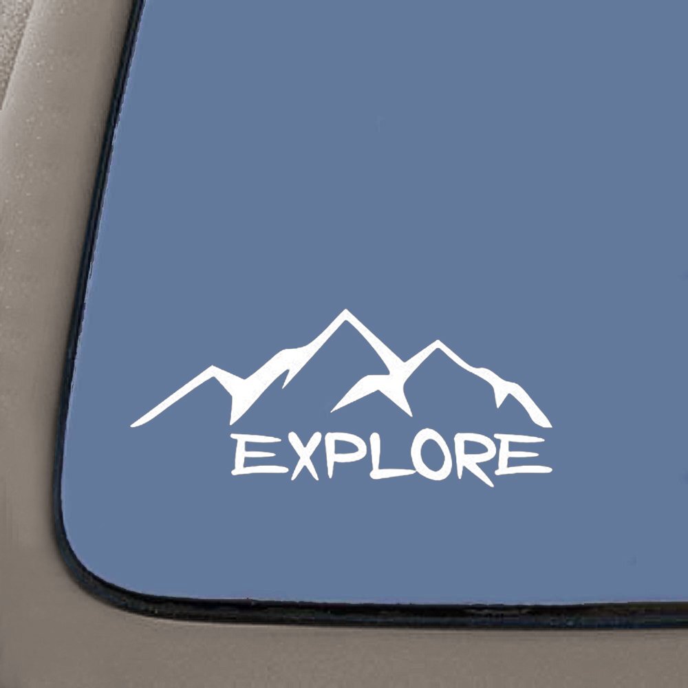 CMI NI656 Explore Mountains Decal | 5.5-Inches Wide | Premium Quality White