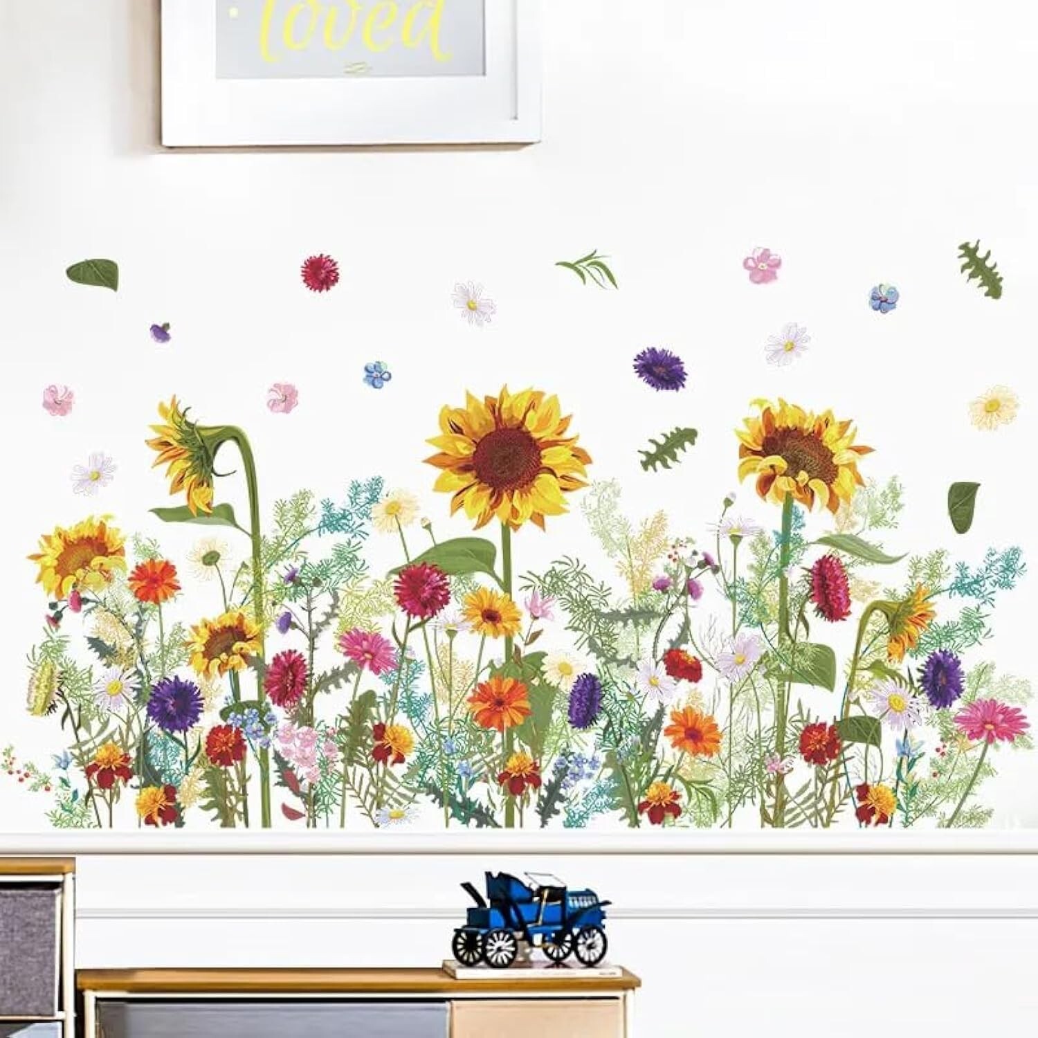 12×36 Inch Set – Floral Wall Decals for Decor, Watercolour Weeds Wildflower W…