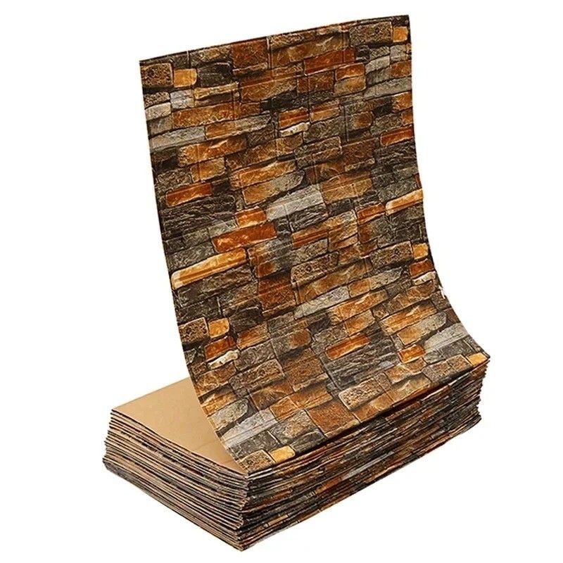 Brick Wall Sticker Self-Adhesive Wallpaper 3D Tile Foam Panel Waterproof Sticker