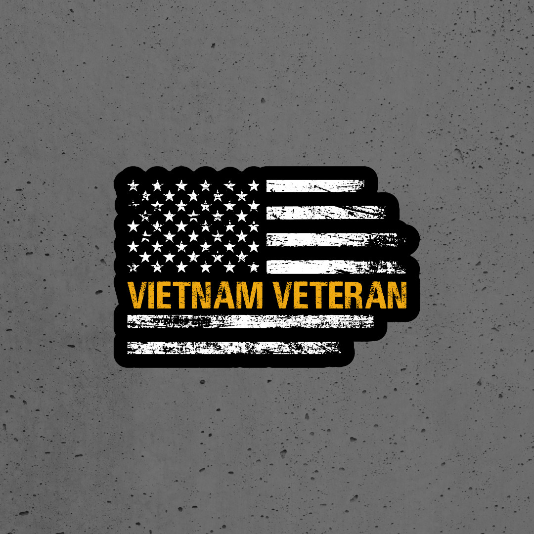 Vietnam Veteran sticker vinyl decal American flag yellow stripe military USA