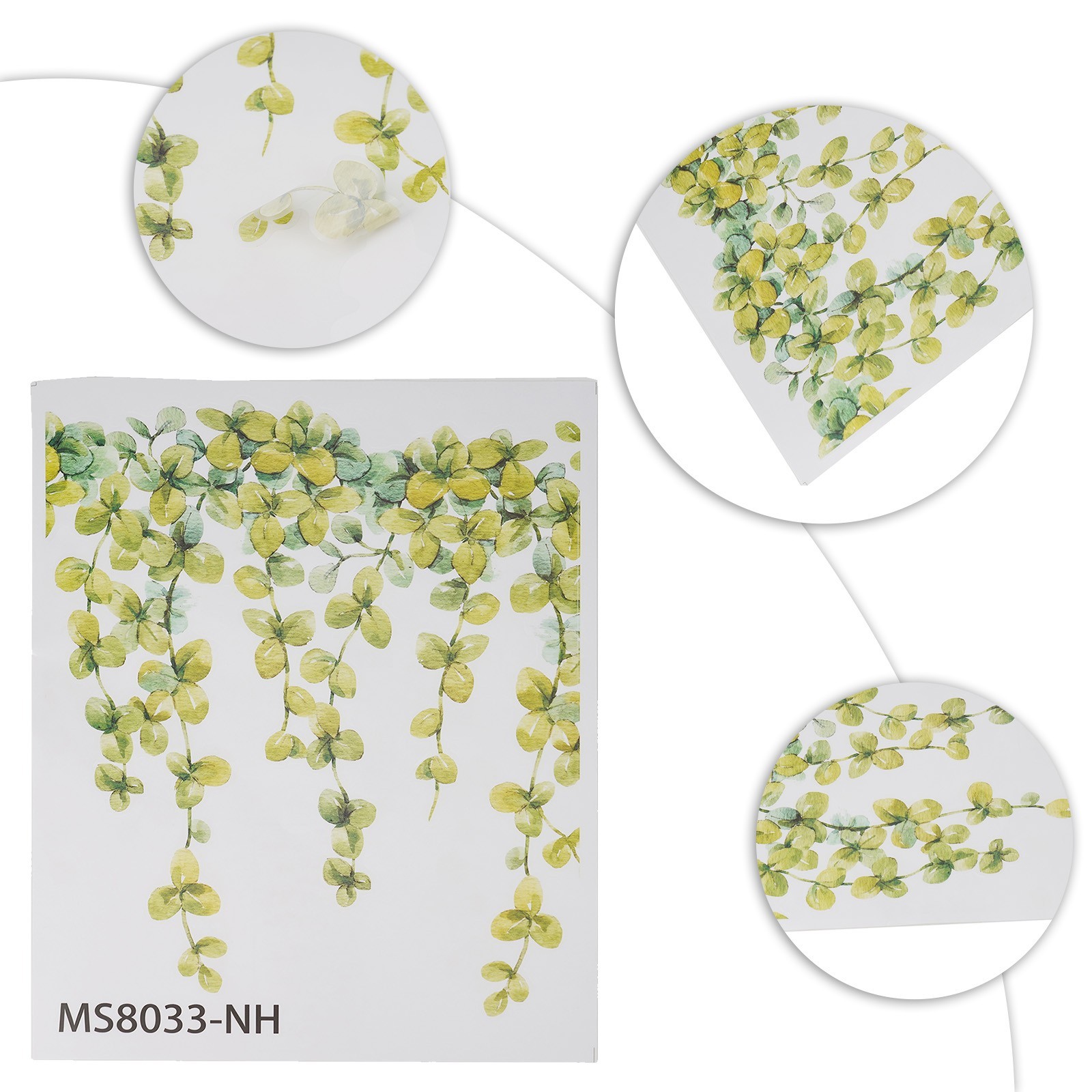Practical Wall Stickers Eucalyptus Leaf Stickers TV Background 2pcs/set