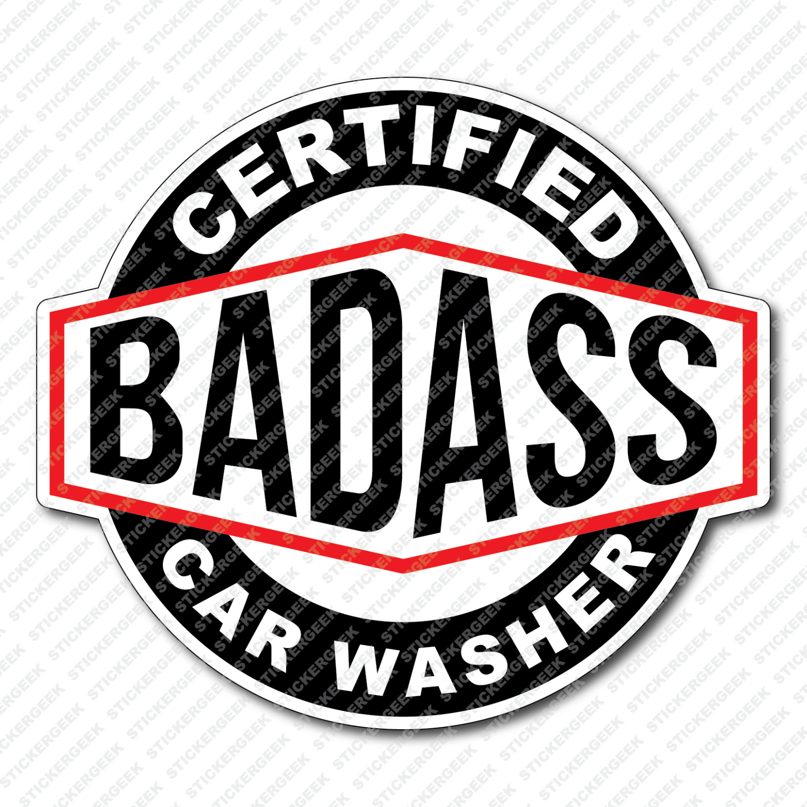 Certified BadAss Bad Ass Car Washer Hydro Water Bottle Sticker Laptop Decal