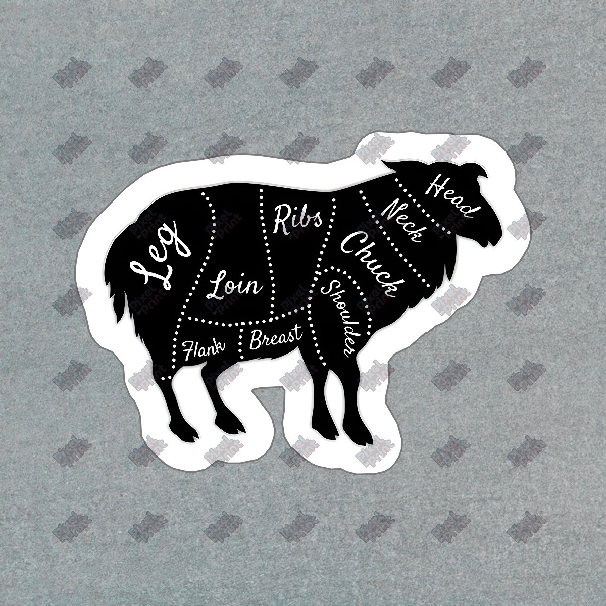 Unique Cow Butcher Diagram Vinyl Sticker Farmhouse Decor, Kitchen #137943