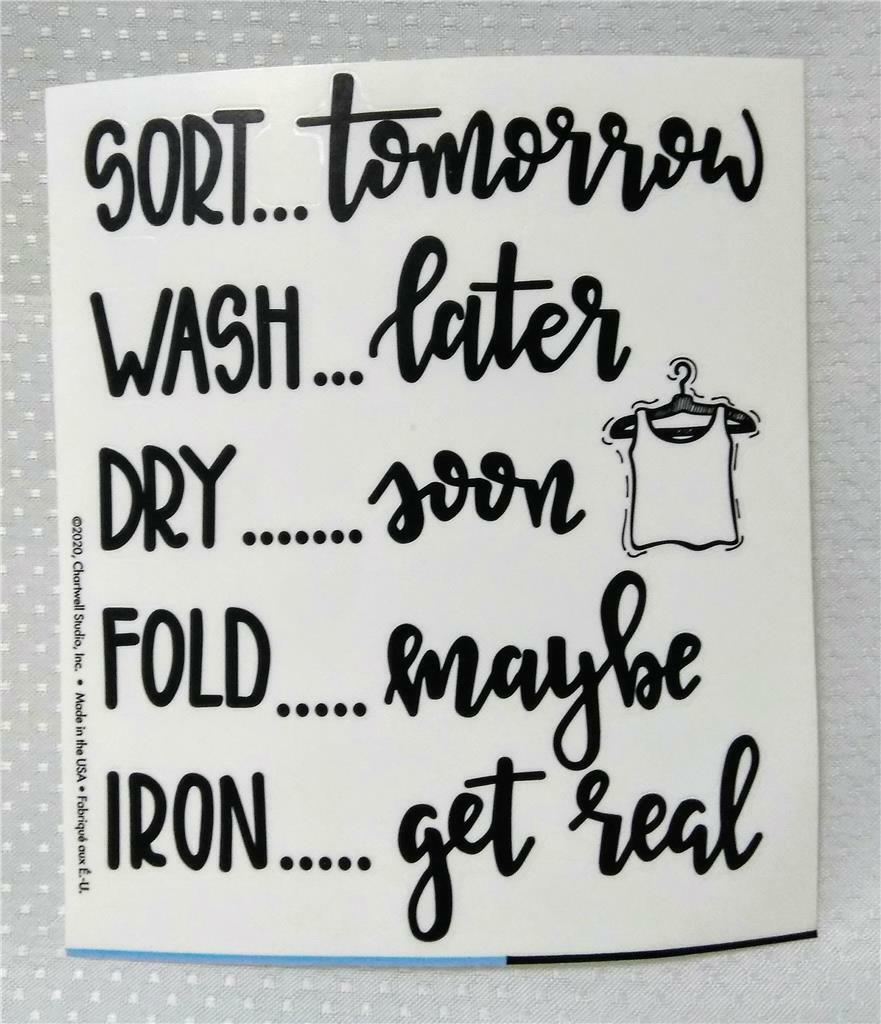 Charming Laundry Room Decor*Wall /Washer Decal*Removable Stickers*Clear Backing