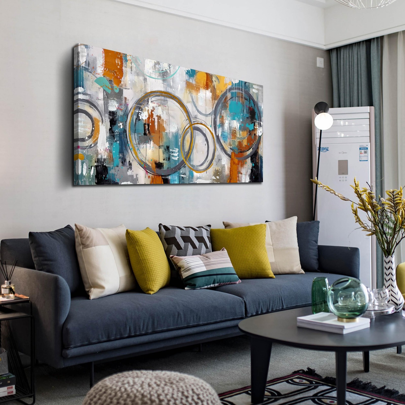 JKWALL77 Modern Wall Art for Office Decor – Abstract Canvas Wall Art – Wall P…