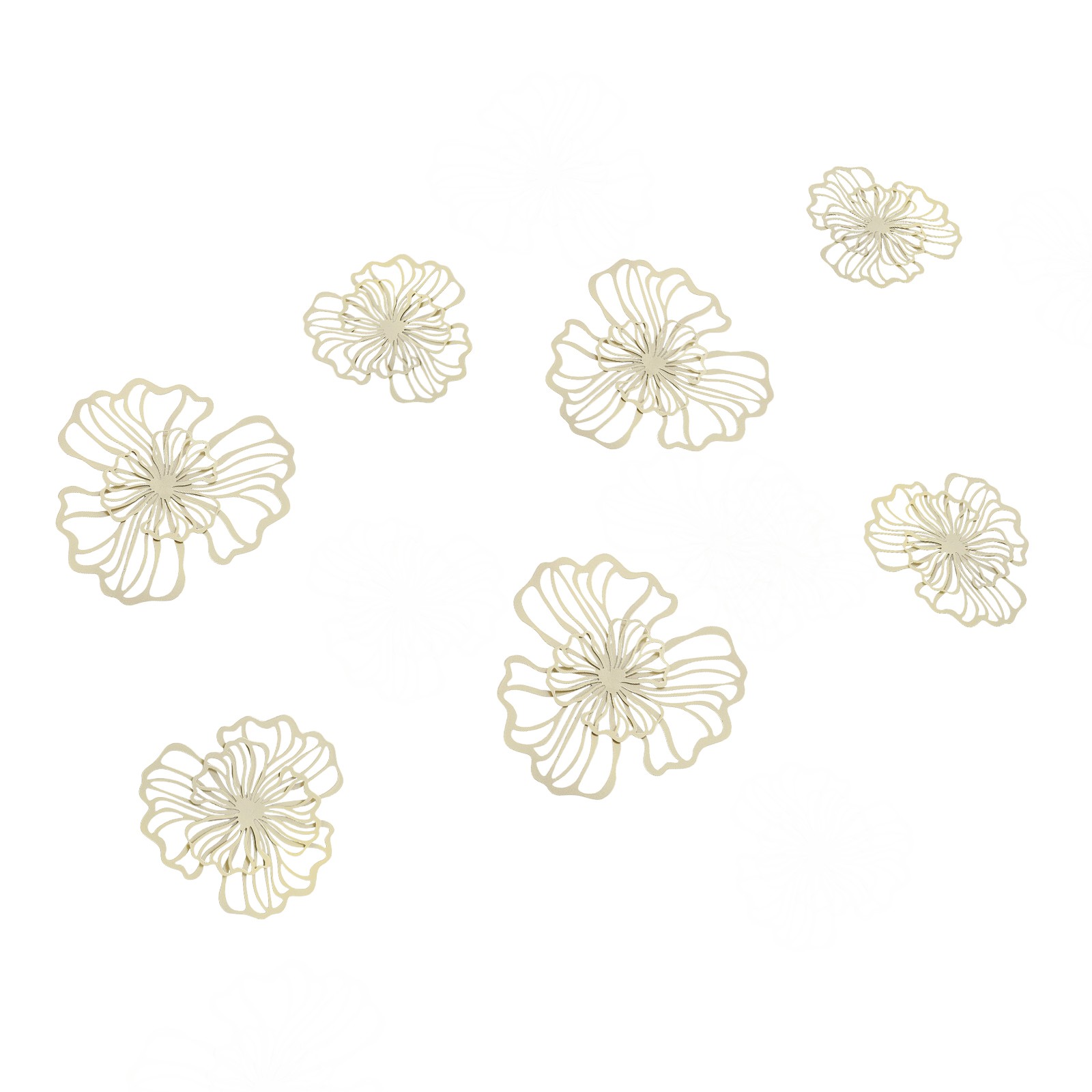7-Piece Metal Wall Decor Flower Office Wall Hanging Ar Indoor Metal Wall Decor