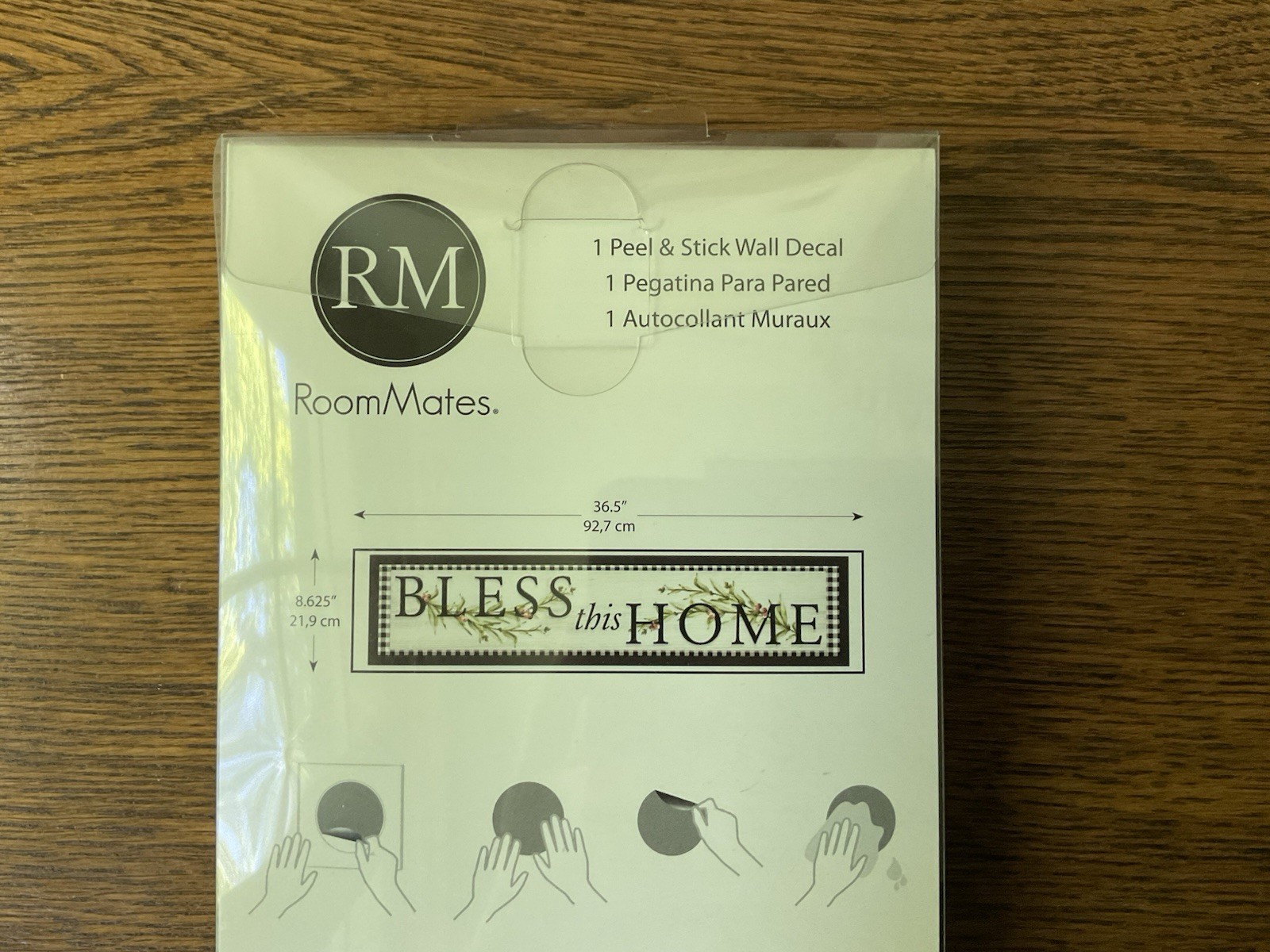 RoomMates Wall Decal Removable Repositional Vinyl, Bless this Home, Gingham