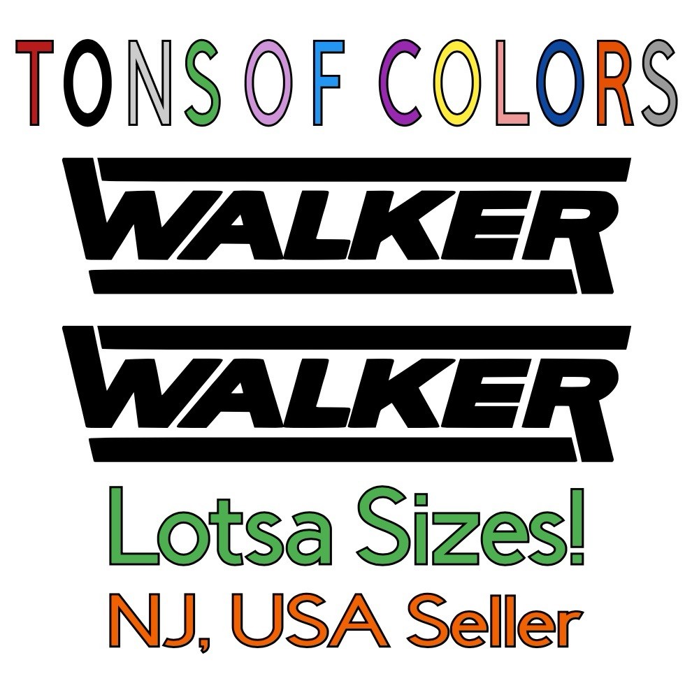 TWO Walker Exhaust Logo Vinyl Decals Automotive Mufflers Cats FREE Shipping!