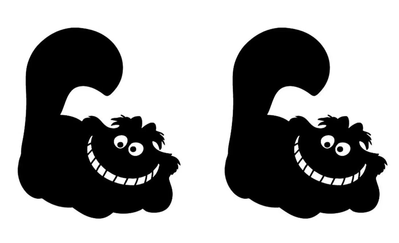 Cheshire Cat Alice in Wonderland Two 5″ Black Vinyl Decal Car Laptop Tablet
