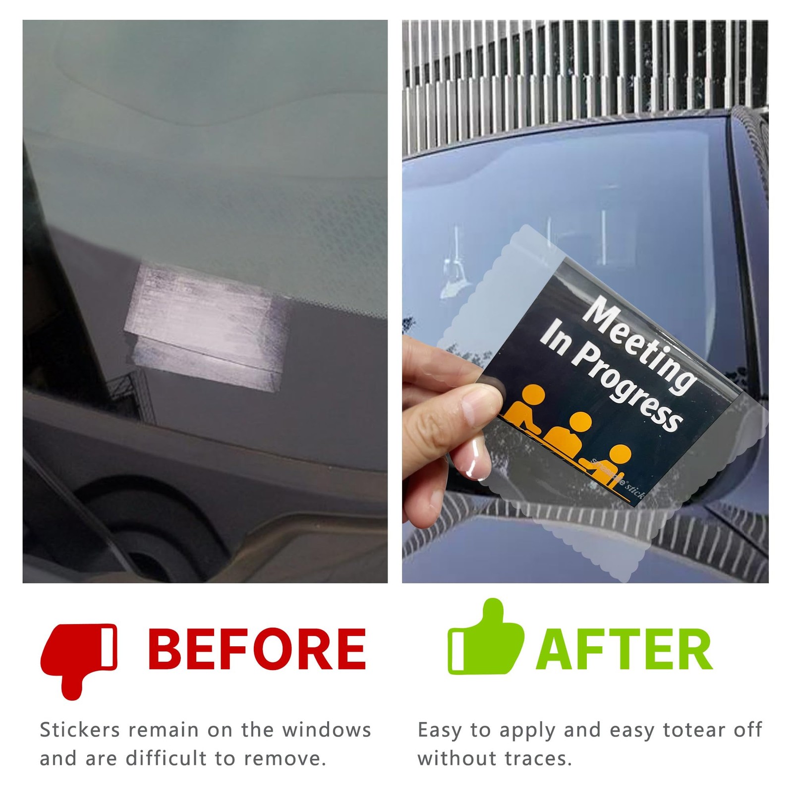 Windshield Sticker Applicator 5Pack 5″x7″ Static Cling Stickers Easy Application
