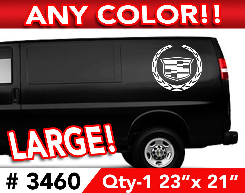 CADILLAC ESCALADE CTS STS DTS X-LARGE DECAL STICKER 23″w x 21″ ANY 1 Color