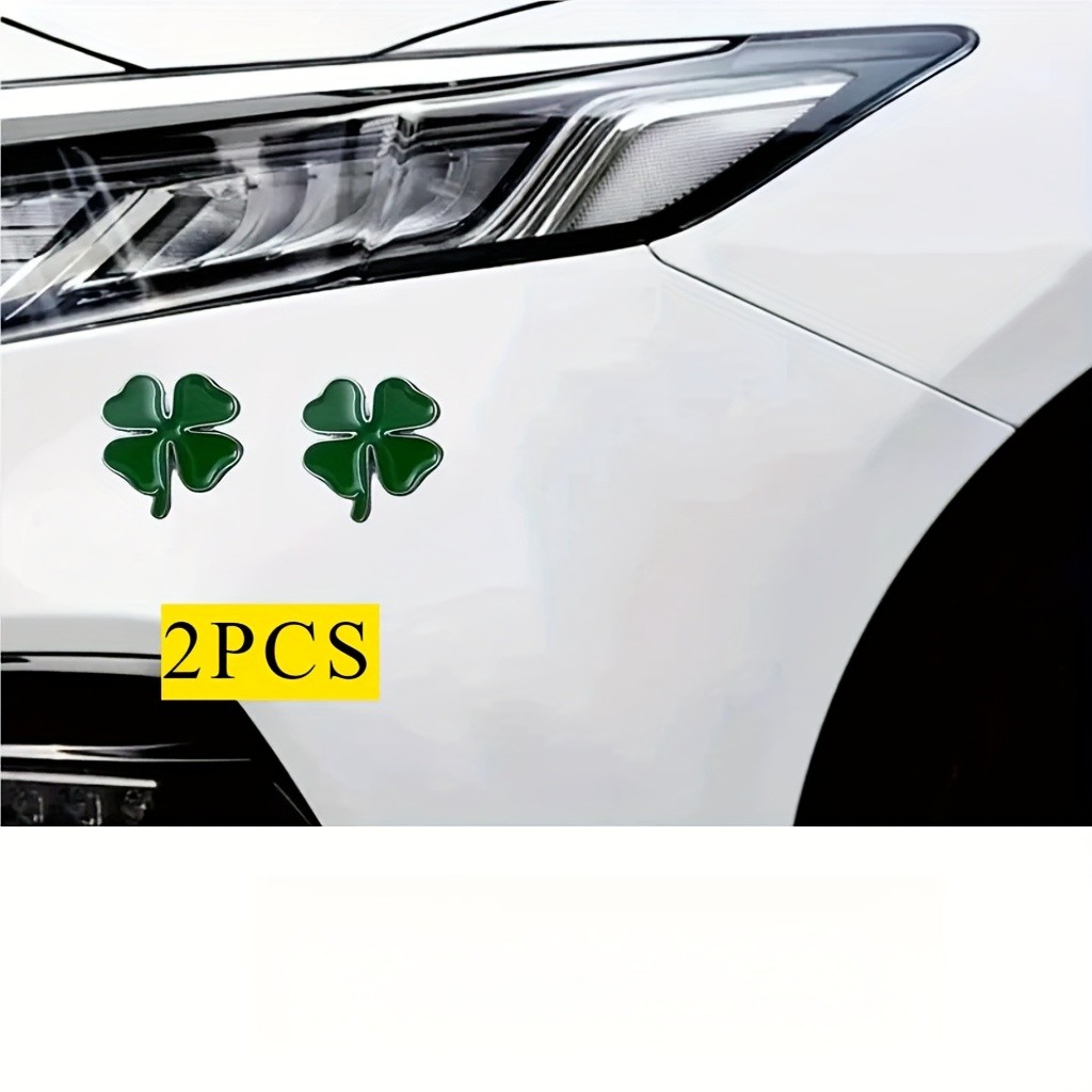 Long Lasting Robust Compact 2PCS 3D Zinc Alloy Four-Leaf Clover Car Tail Emblems