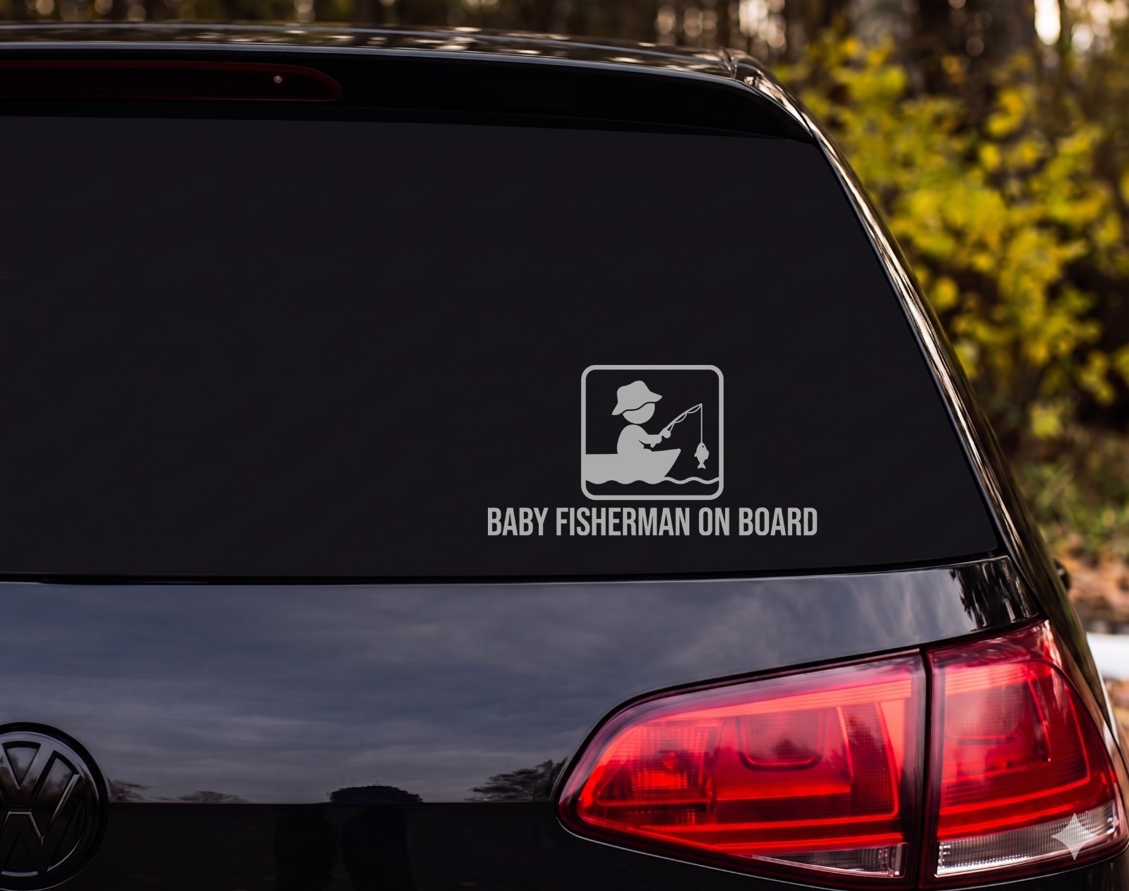 Baby On Board Fisherman Fun Vinyl Decal Sticker Car Window | New Baby Gift