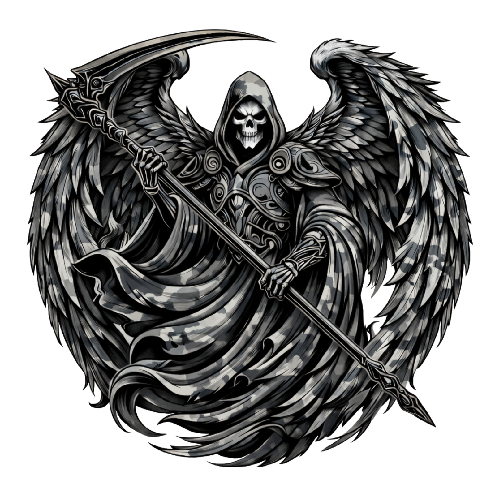 Urban Tactical Grim Reaper Sticker Dark Angel Skull Gothic Vinyl Decal Series 3