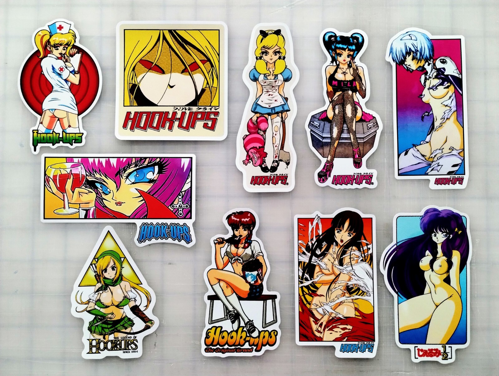 Hook-Ups Inspired 60 Piece Sticker Pack SET 1 Reproduction skate worldindustries