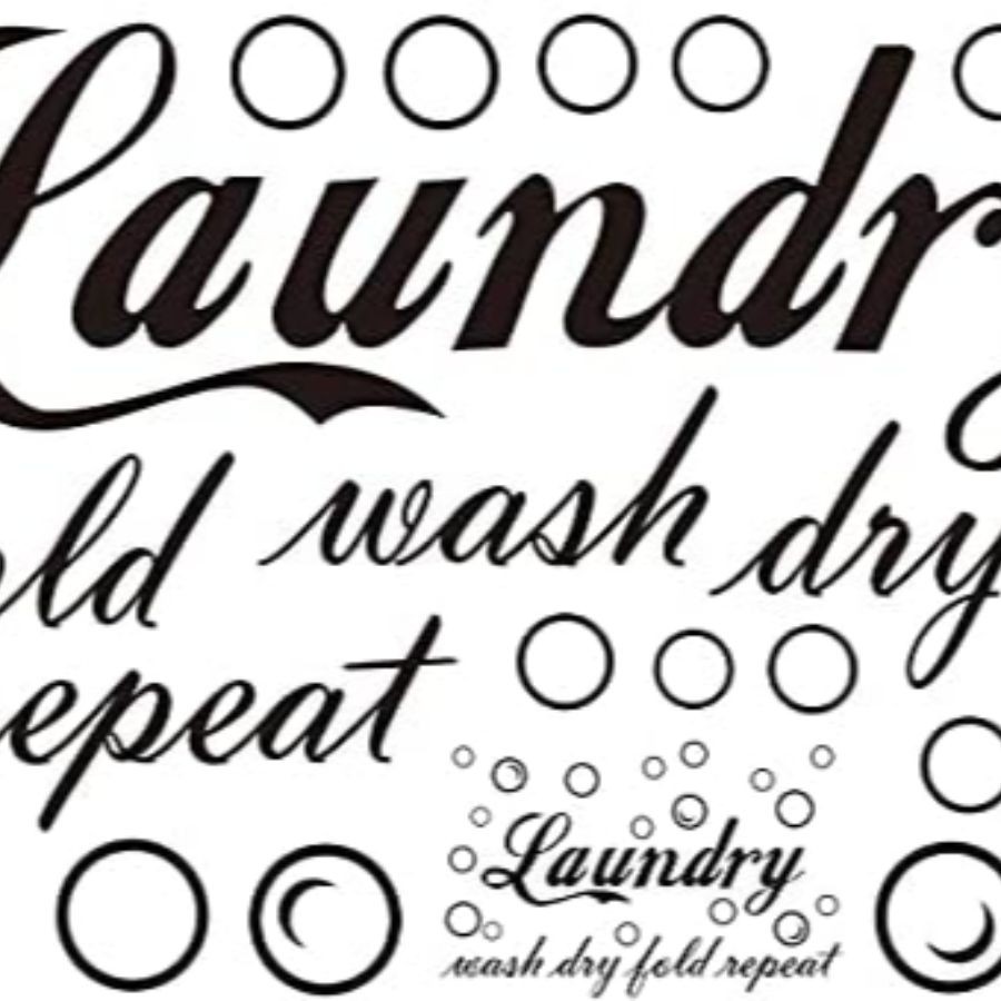 23 Pieces Characteristic Laundry Room Vinyl Wall Decal Saying Wash Dry Fold R