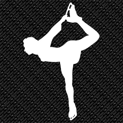 ICE FIGURE SKATING GIRL SPORT DANCE SINGLE PAIR SKATE VINYL DECAL STICKER (IS-1)