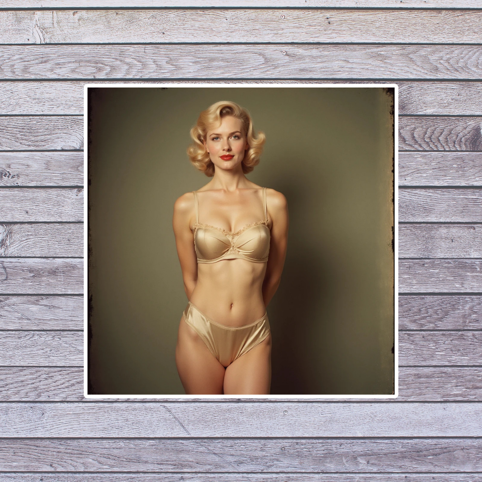 Pinup Girl Sticker Vinyl Decal Classic Blonde Lingerie Retro Pin Up Style
