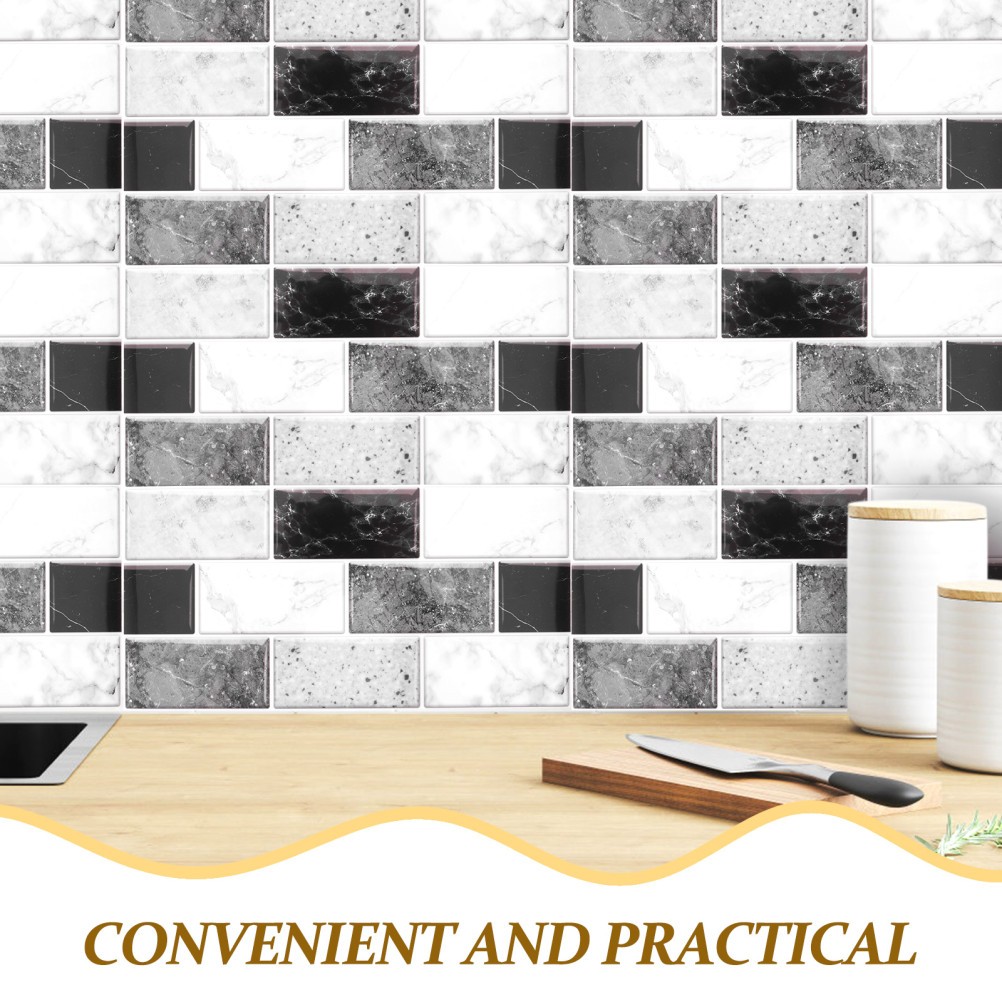 Bathroom Backsplash Stick on Tiles PVC Material Self Adhesive Wall Decoration