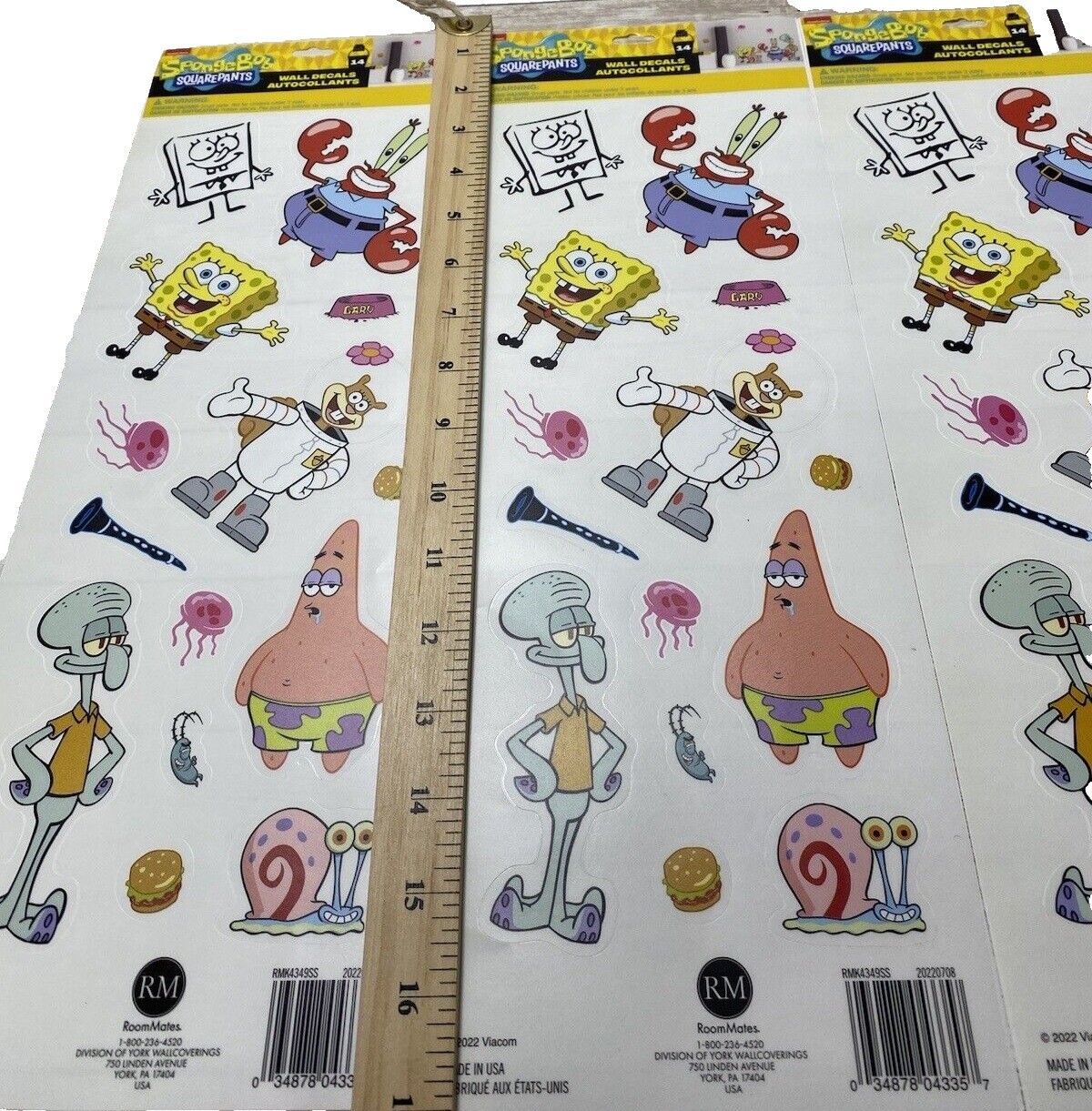 SpongeBob SquarePants Wall Decal Stickers – 3 Sets, Includes Mr. Krabs & Squidwa
