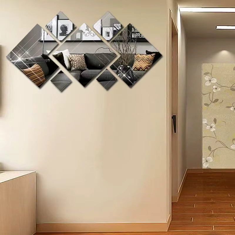 3D Acrylic Mirror Wall Sticker for Bedroom Living Room Corridor DIY Background