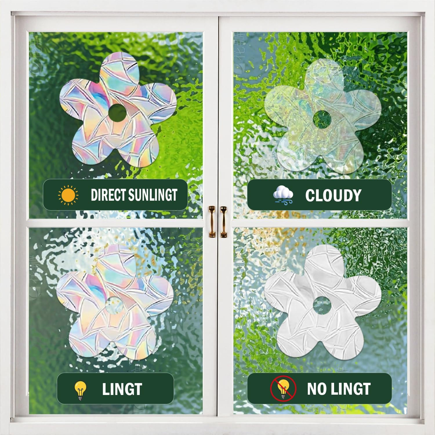 27PCS Mandala Rainbow Window Stickers, Window Decals for Bird Strikes | Rainbow