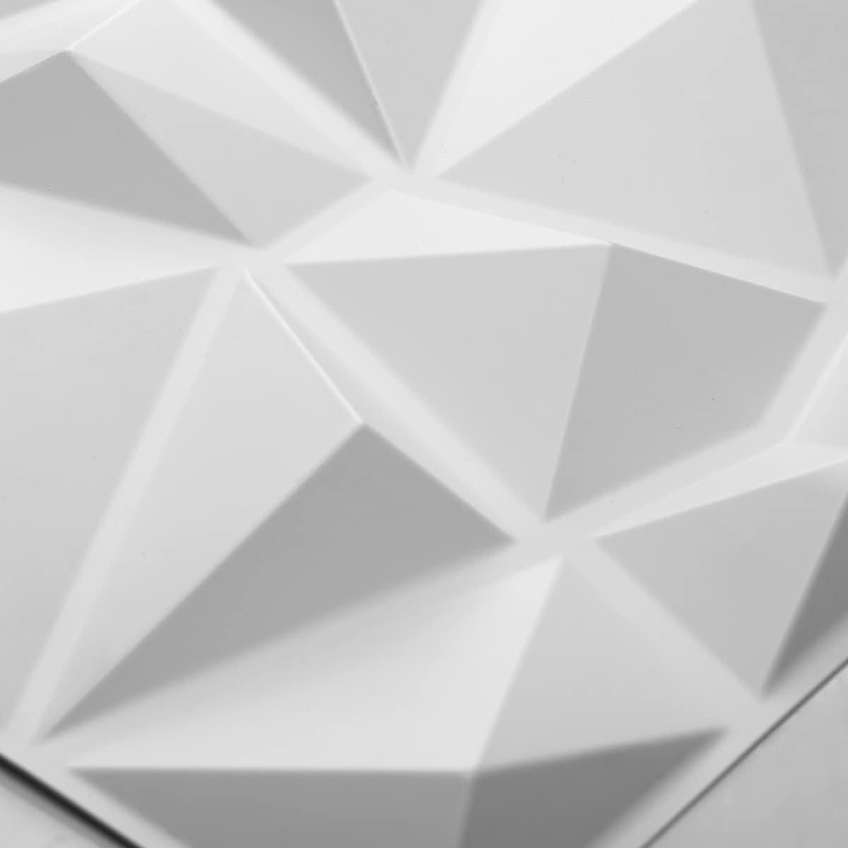 Decorative 3D Wall Panels in Diamond Design, 11.8″x11.8″ Matt White 33 Pack