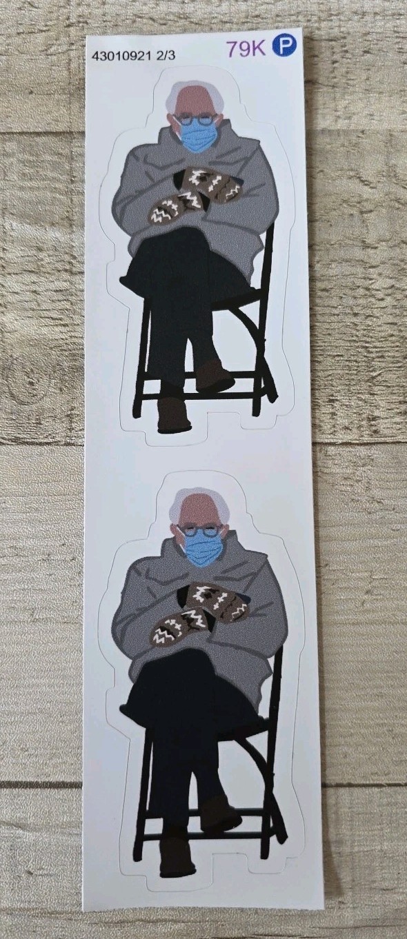 2 PACK BERNIE SANDERS MITTENS CHILLIN’ Stickers Decals! Politics & Fun