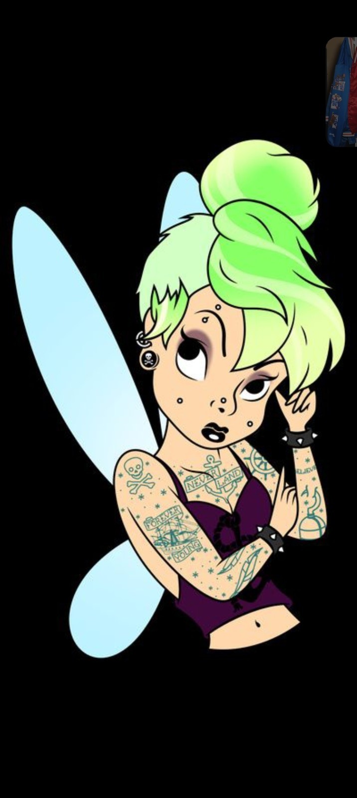 Punk-inspired X DISNEY’S TINKERBELL X VYNIL HIGH-GLOSS DIE-CUT STICKER X 2.5X2″