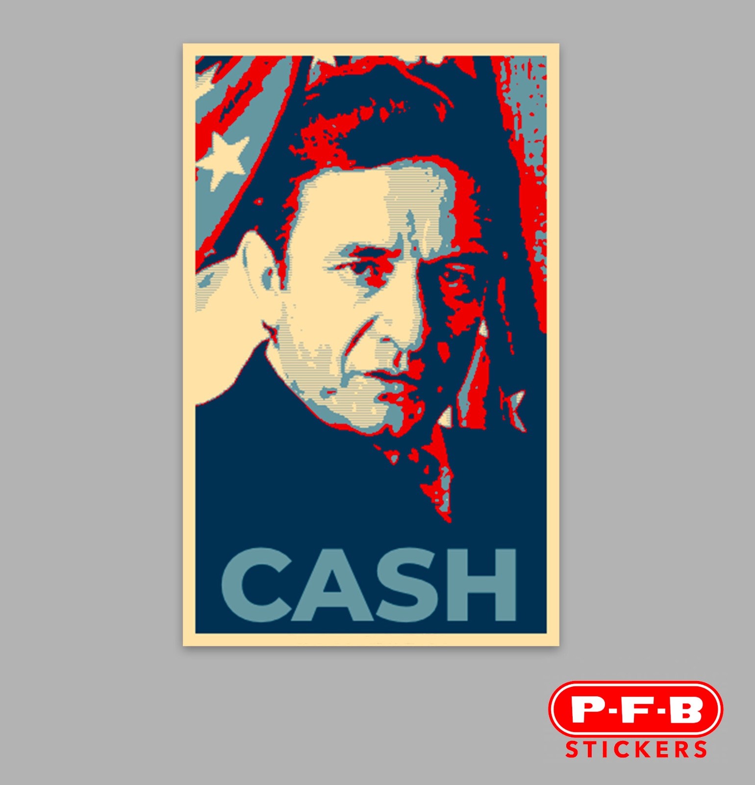 Johnny Cash Sticker – CASH 4” Vinyl Sticker FREE SHIPPING