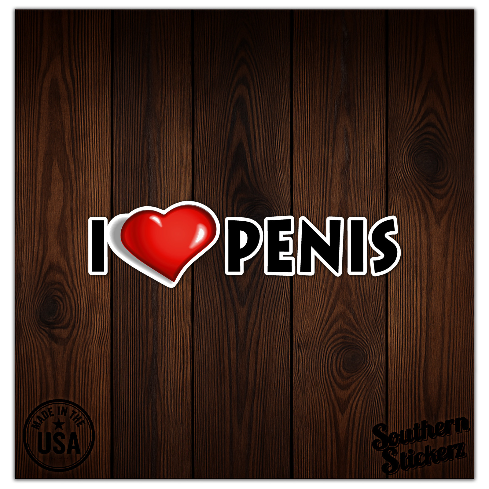I Love Heart Penis – Vinyl Decal Sticker – Car Window Laptop – ebn8285