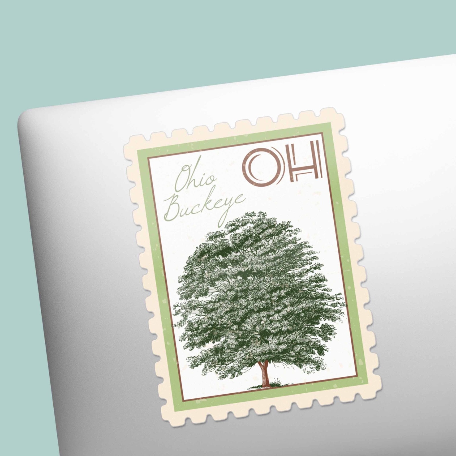 Ohio State Tree Buckeye Sticker – OH Vintage Stamp Decal