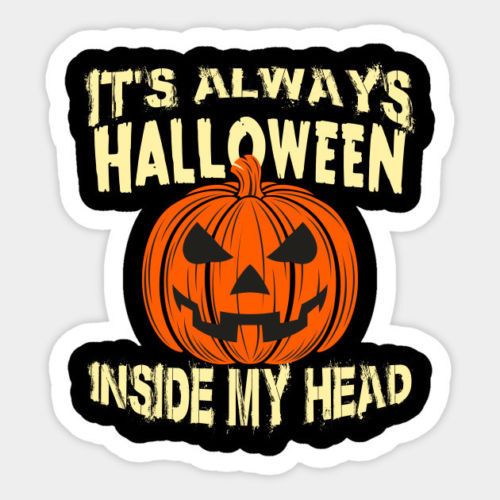 Halloween pumpkin Vinyl Wall Bumper Bottle Phone Decal Decor Sticker – 18″ inch