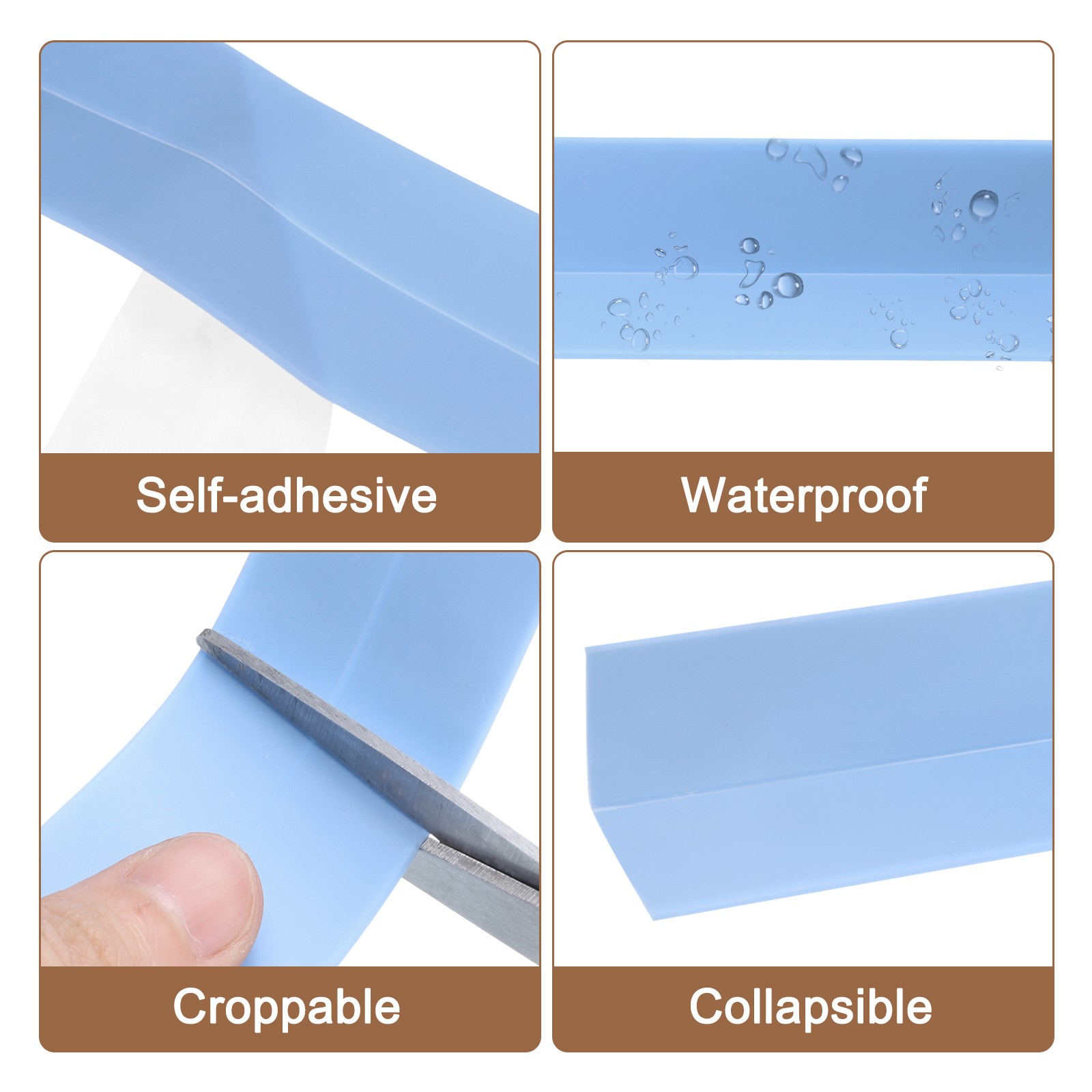 4 Rolls Green Caulk Strip Waterproof, 0.87″ x 10.5Ft Bathtub Caulk Sealing Tape