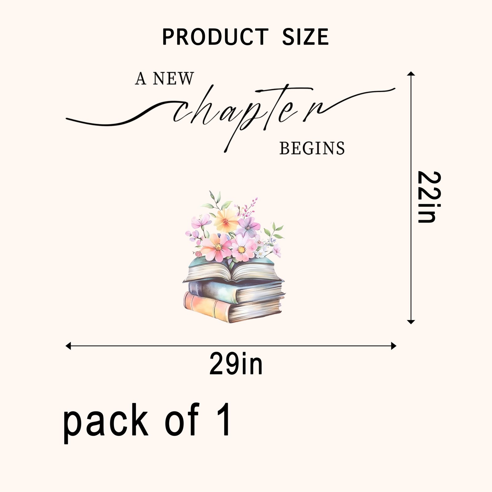 A New Chapter Begins Decal – Sign for Bridal Shower, Baby Shower Backdrop Arc…