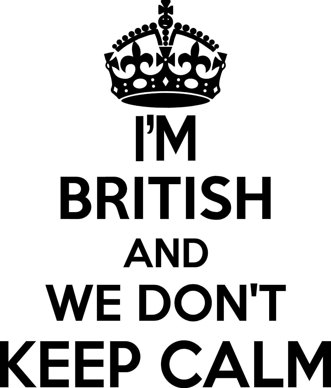 British Wall Sticker.. 20 inches Tall We Don’t Keep Calm Vinyl Wall Art Decor