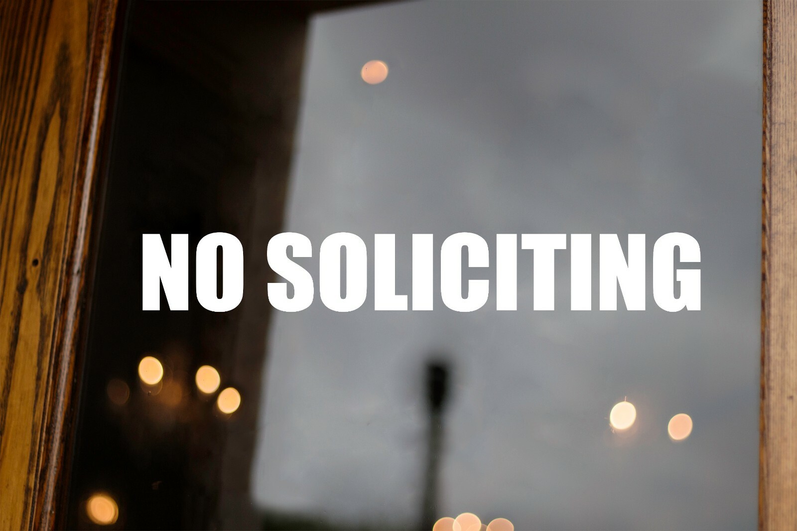 No Soliciting Vinyl Decal – V1 Storefront Business Office Sign – Die Cut Sticker
