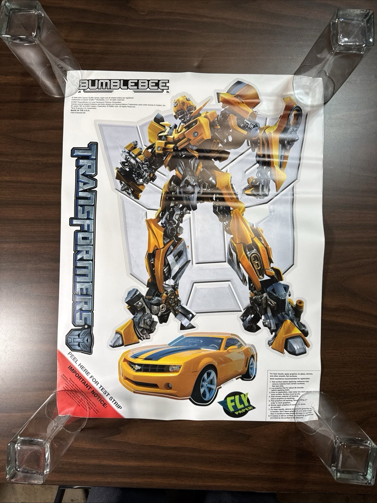 2007 Transformer Bumblebee Decal 24” x 18” Wall Graffix Stickers Used See Desc…