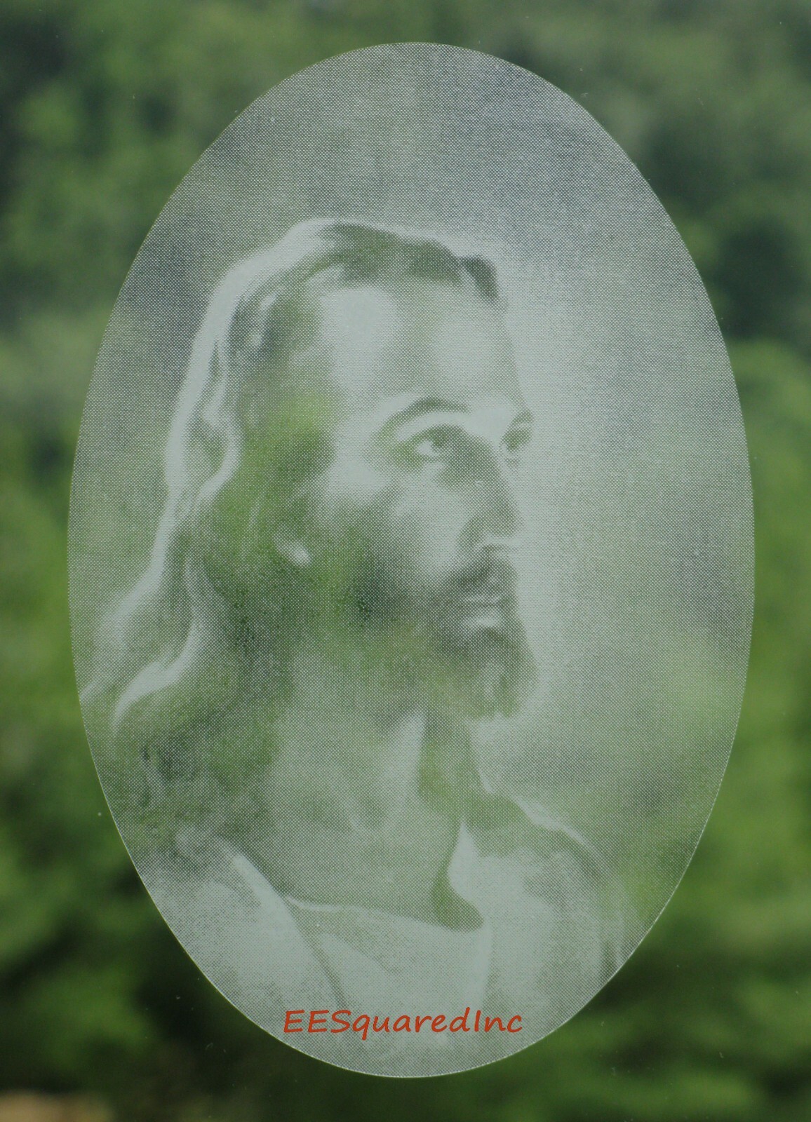 JESUS CHRIST Oval Static Cling Window Decal 4×6 Christian Decor for Glass Doors