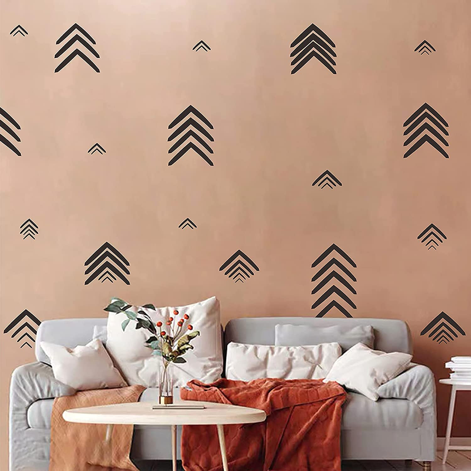 Easma Black Arrow Wall Decals Modern Vinyl Removable ~ 3 Sheets Peel and Stick