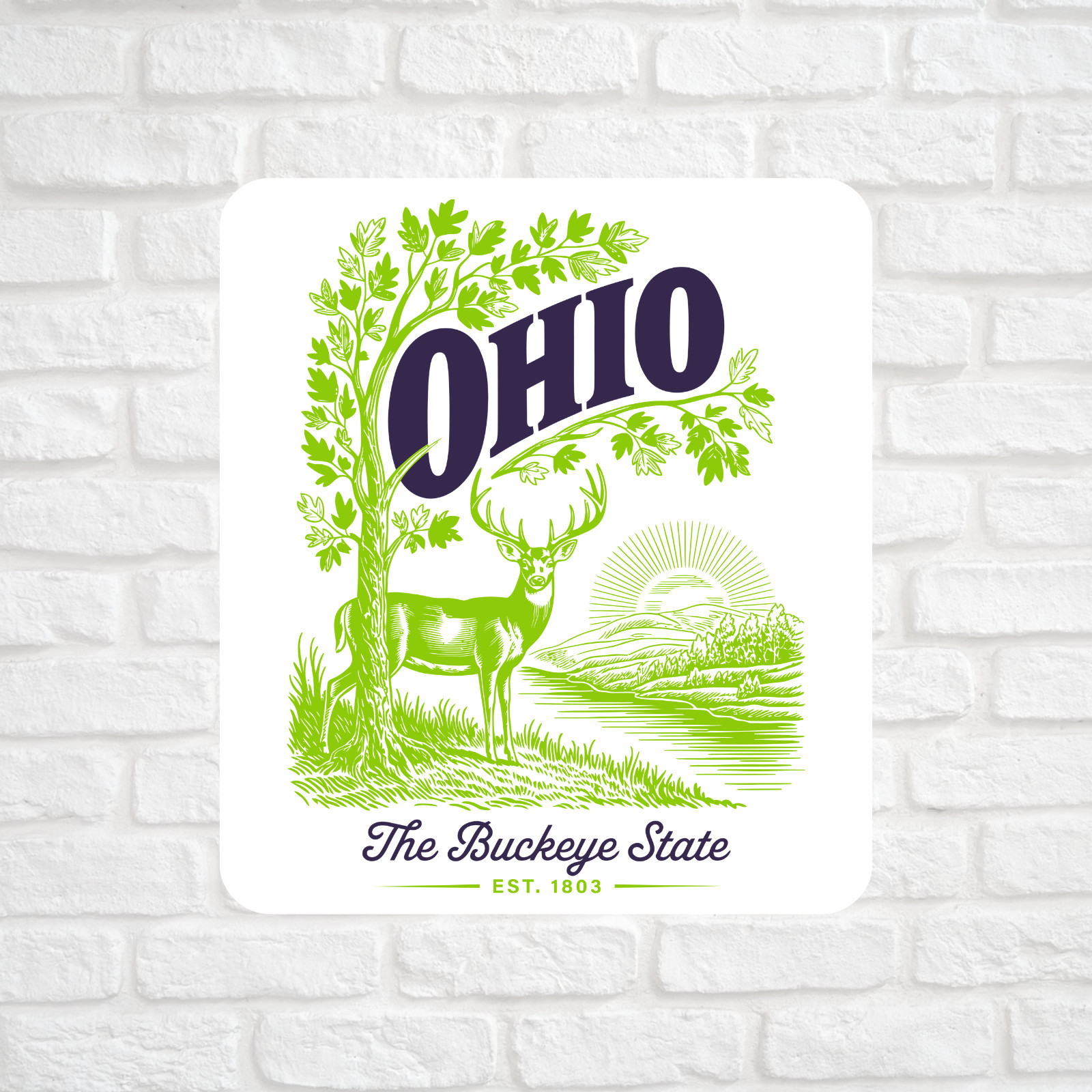 Ohio Buckeye Deer Sticker Vinyl Decal Nature Wildlife State Pride