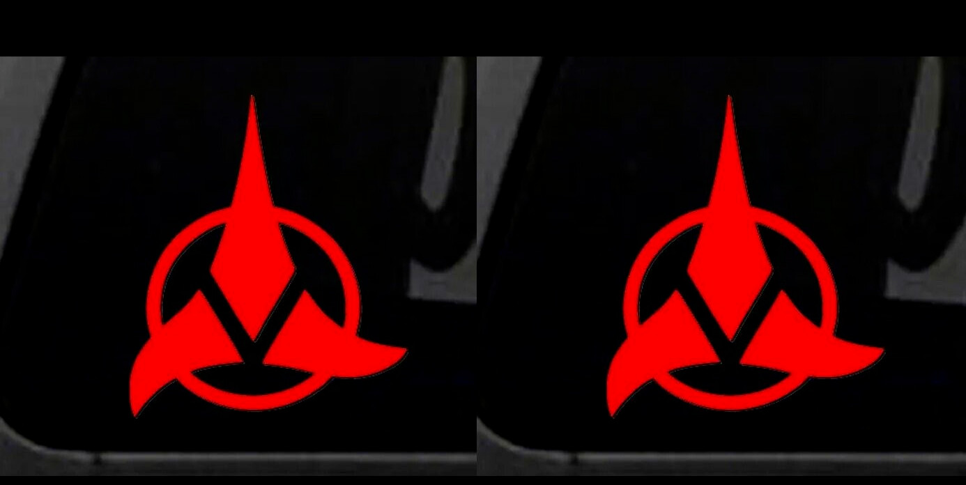 Star Trek – Klingon Logo TWO 6″ Red Vinyl Decal Car Truck Window Notebook Tablet