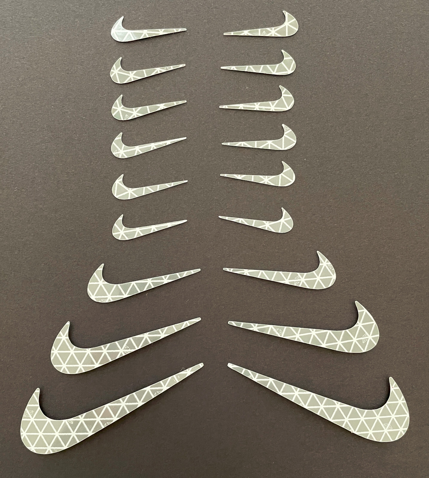Nike Swoosh Logo Mini Stickers Decals Reflective Reflector Pack Flexible