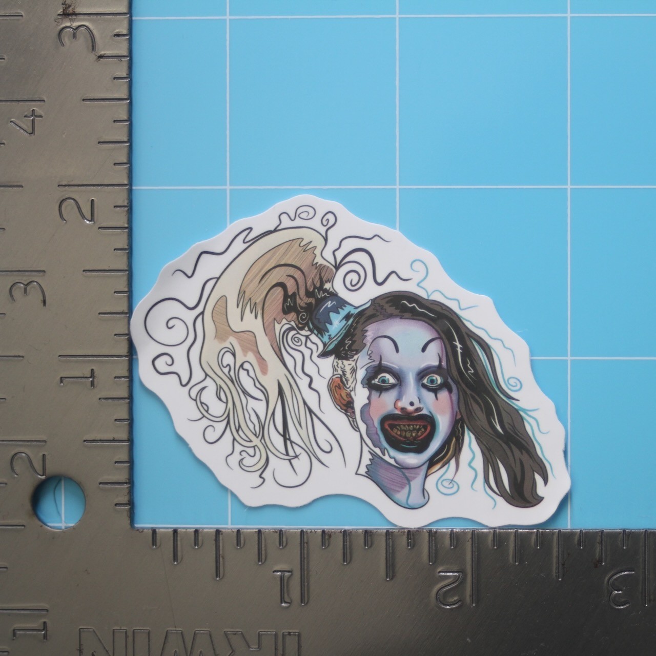 Terrifier 2 Sticker (THE LITTLE PALE GIRL) Bloody Horror Movie, Gloss PVC Decal